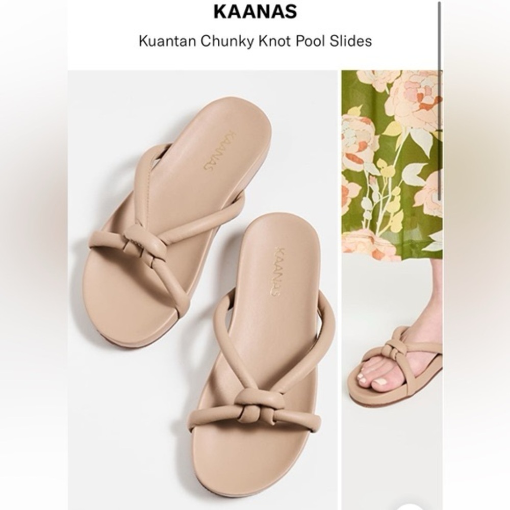 KAANAS Beige Knot Pool Sandals